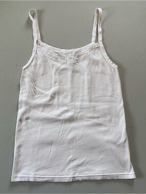TC White Lace-Trim Camisole Tank